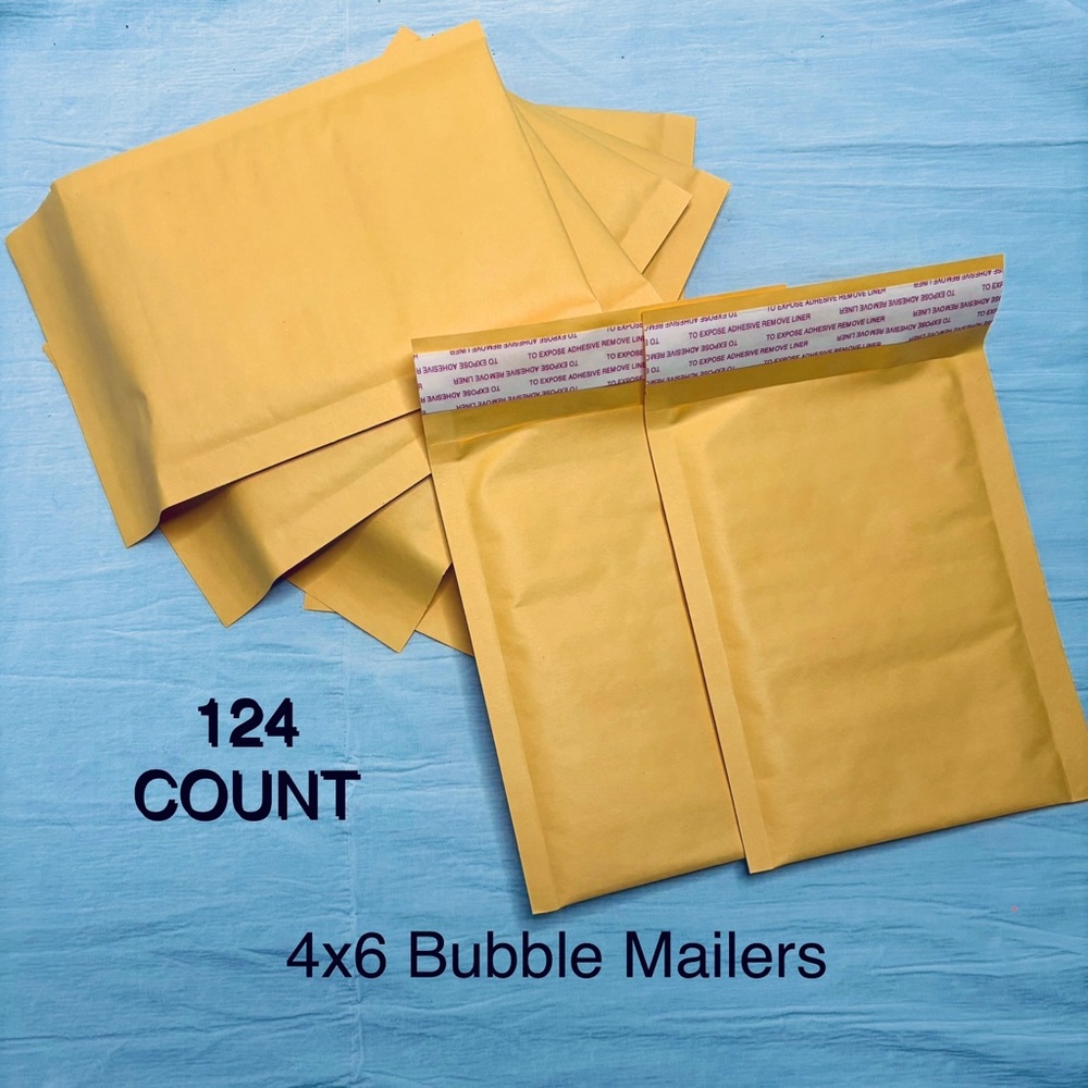 *124 Count* Kraft Bubble Mailers 4x6 Brand New Self Sealing Envelopes